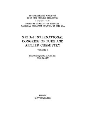 cover image of XXIIIrd International Congress of Pure and Applied Chemistry